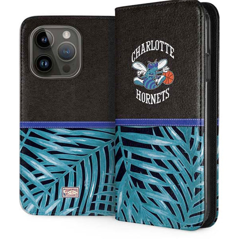 NBA Charlotte Hornets Retro Palms iPhone 15 Pro Folio Case